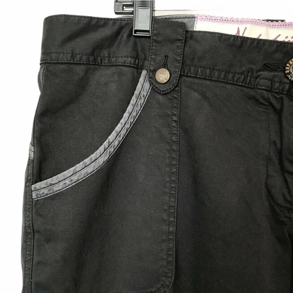 Napapijri Wonens Black Gray Embroidered Pants - Picture 4 of 5